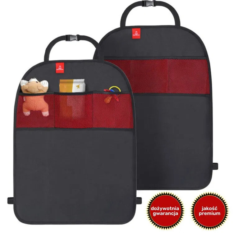 Royal Rascals Mata ochronna do samochodu z organizerem czarna 2 szt. – skuteczna ochrona foteli i porządek w aucie