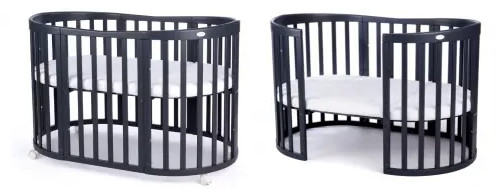 Waldin Owalne Łóżeczko 7w1 z materacem - Bambino.com.pl