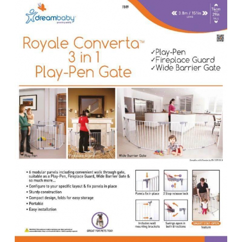  Bramka bezpieczeństwa Royale Converta 3w1 wys- 74cm