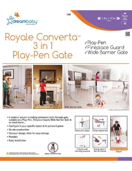  Bramka bezpieczeństwa Royale Converta 3w1 wys- 74cm