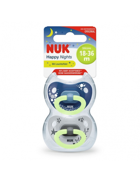 Nuk smoczek HAPPY NIGHTS uspokajający silikonowy