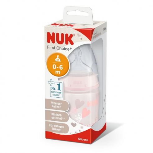 Nuk butelka FIRST CHOICE+ 150ml ze smoczkiem silikonowym 0-6m 