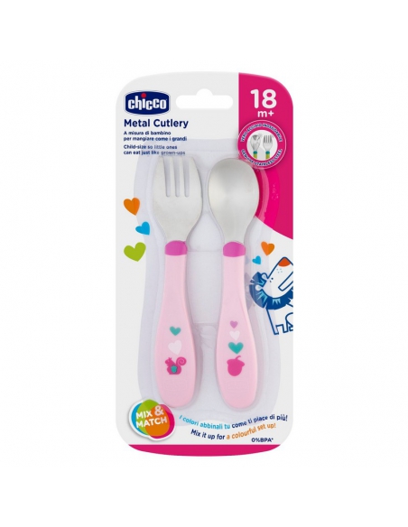 Chicco sztućce metalowe 18m+