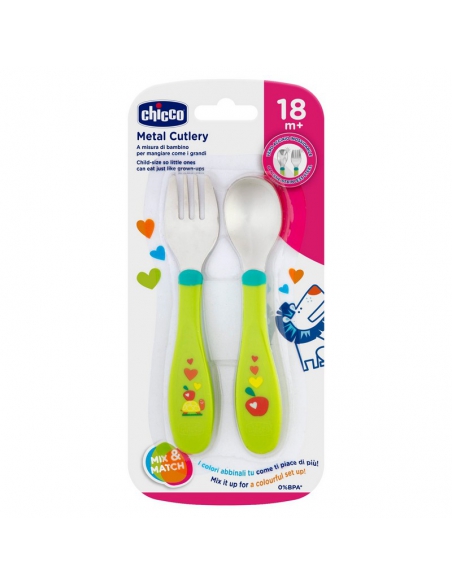 Chicco sztućce metalowe 18m+