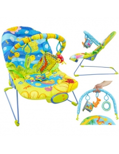 Beticco Baby Leżaczek dla dzieci z melodyjką i wibracjami 3-9 kg