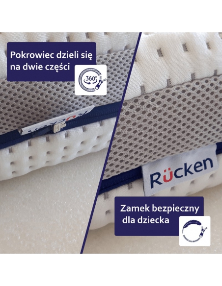 Rucken Materac Uno do kołyski lub dostawki 90x40x6 