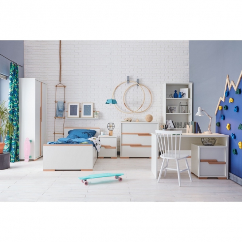 Pinio Łóżko Snap 200x90 Białe