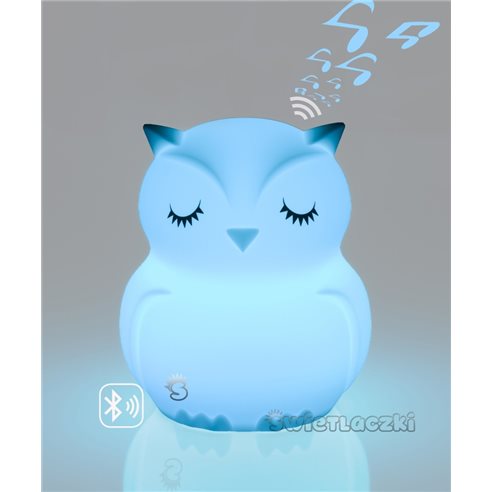 MesMed Świetlaczek Sówka Lampka Sylikonowa z Głośnikiem Bluetooth MM-014
