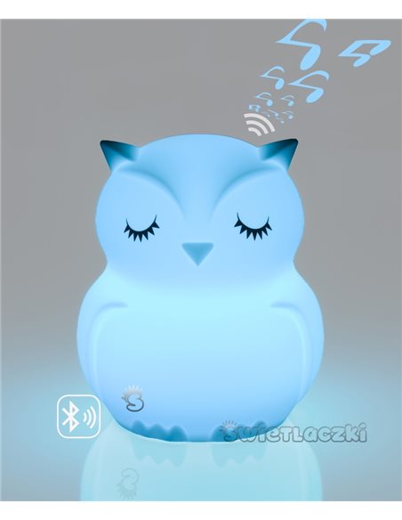 MesMed Świetlaczek Sówka Lampka Sylikonowa z Głośnikiem Bluetooth MM-014