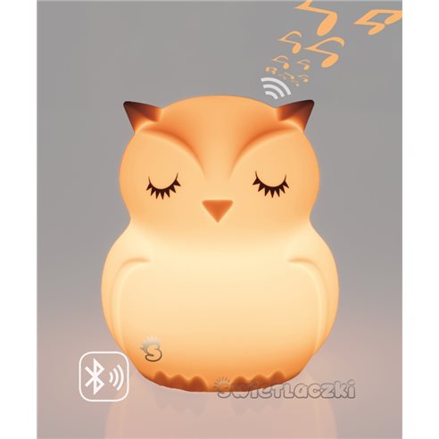 MesMed Świetlaczek Sówka Lampka Sylikonowa z Głośnikiem Bluetooth MM-014