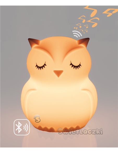 MesMed Świetlaczek Sówka Lampka Sylikonowa z Głośnikiem Bluetooth MM-014