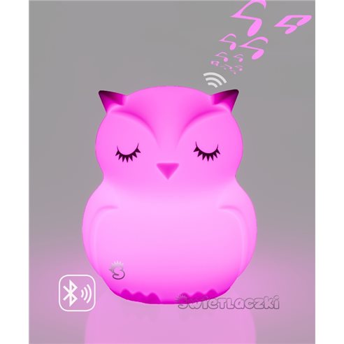 MesMed Świetlaczek Sówka Lampka Sylikonowa z Głośnikiem Bluetooth MM-014