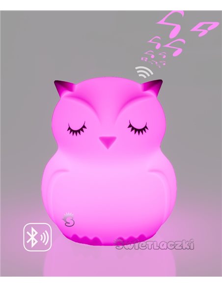 MesMed Świetlaczek Sówka Lampka Sylikonowa z Głośnikiem Bluetooth MM-014