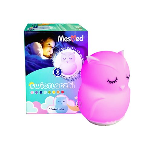 MesMed Świetlaczek Sówka Lampka Sylikonowa z Głośnikiem Bluetooth MM-014