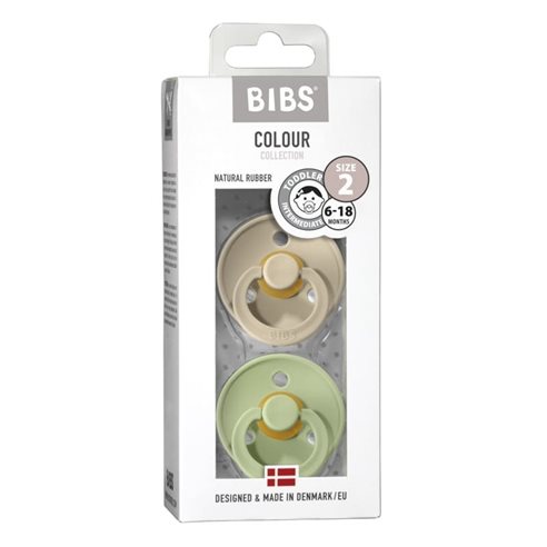 BIBS COLOUR 2-PACK Smoczek Uspokajający kauczuk Hevea 6m+