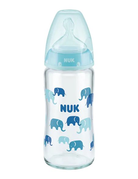 NUK First Choice+ Szklana Butelka Do Karmienia z Wskaznikiem Temperatury 240ml 0-6m