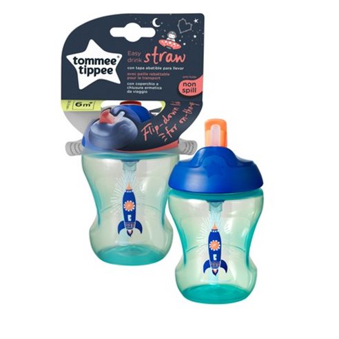 TOMMEE TIPPEE Kubek Niekapek ze Słomką Easy Drink Star 230 ml