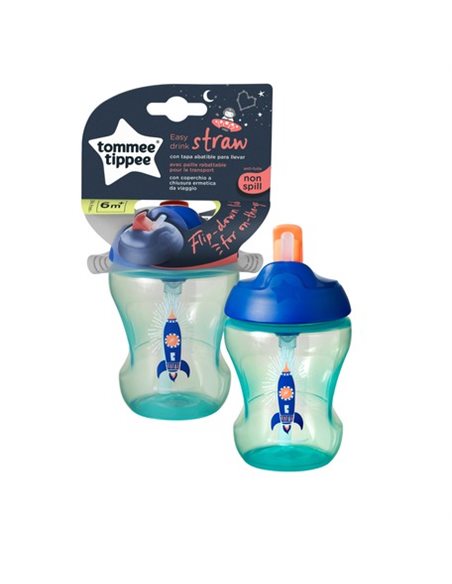 TOMMEE TIPPEE Kubek Niekapek ze Słomką Easy Drink Star 230 ml