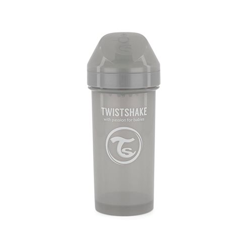 TwistShake Kid Cup kubek niekapek z mikserem 360ml Pastel Grey
