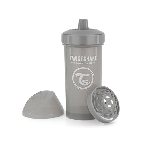 TwistShake Kid Cup kubek niekapek z mikserem 360ml Pastel Grey
