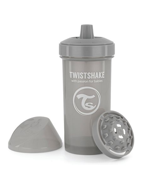 TwistShake Kid Cup kubek niekapek z mikserem 360ml Pastel Grey
