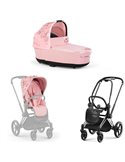 Cybex Priam 4.0 Wózek Głęboko-Spacerowy 2w1 Stelaż Chrom z czarnymi detalami
