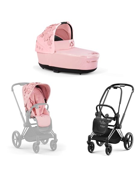 Cybex Priam 4.0 Wózek Głęboko-Spacerowy 2w1 Stelaż Chrom z czarnymi detalami