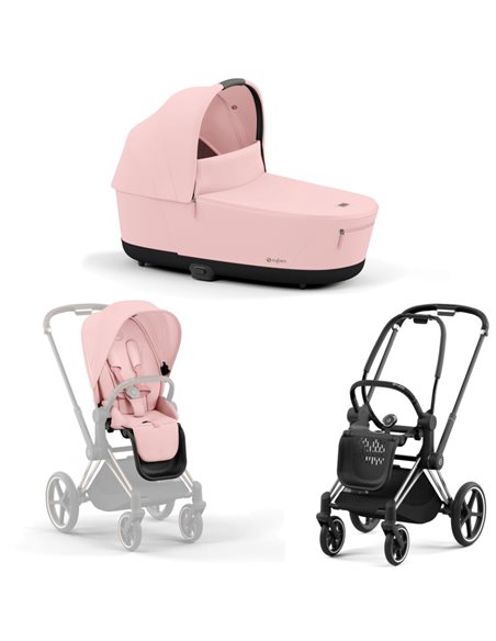 Cybex Priam 4.0 Wózek Głęboko-Spacerowy 2w1 Stelaż Chrom z czarnymi detalami