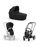 Cybex Priam 4.0 Wózek Głęboko-Spacerowy 2w1 Stelaż Chrom z czarnymi detalami