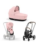 Cybex Priam 4.0 Wózek Głęboko-Spacerowy 2w1 Stelaż Chrom z brązowymi detalami