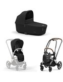 Cybex Priam 4.0 Wózek Głęboko-Spacerowy 2w1 Stelaż Chrom z brązowymi detalami