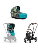 Cybex Priam 4.0 Wózek Głęboko-Spacerowy 2w1 Stelaż Chrom z brązowymi detalami
