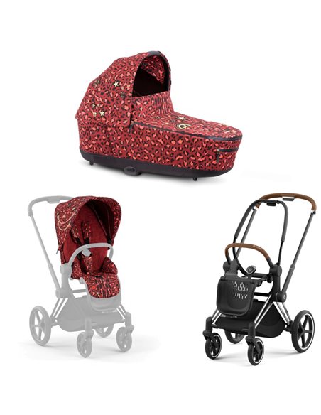 Cybex Priam 4.0 Wózek Głęboko-Spacerowy 2w1 Stelaż Chrom z brązowymi detalami