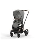 Cybex Priam 4.0 Wózek Głęboko-Spacerowy 2w1 Stelaż Chrom z brązowymi detalami