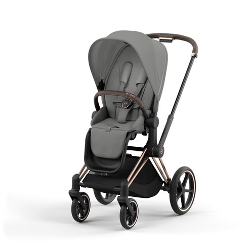 Cybex Priam 4.0 Wózek Głęboko-Spacerowy 2w1 Stelaż Chrom z brązowymi detalami