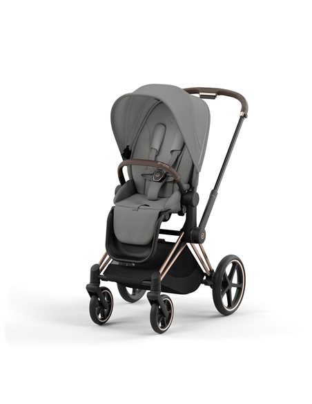 Cybex Priam 4.0 Wózek Głęboko-Spacerowy 2w1 Stelaż Chrom z brązowymi detalami