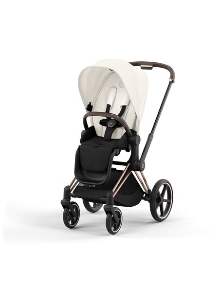 Cybex Priam 4.0 Wózek Głęboko-Spacerowy 2w1 Stelaż Chrom z brązowymi detalami