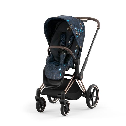 Cybex Priam 4.0 Wózek Głęboko-Spacerowy 2w1 Stelaż Chrom z brązowymi detalami