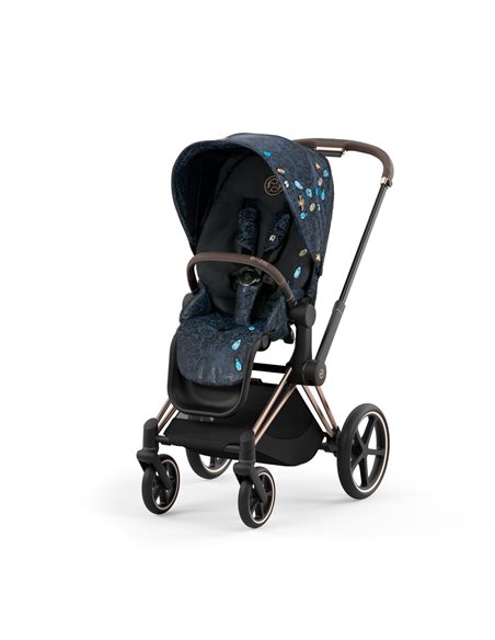 Cybex Priam 4.0 Wózek Głęboko-Spacerowy 2w1 Stelaż Chrom z brązowymi detalami