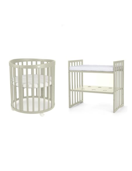 Waldin Owalne Łóżeczko 7w1 z materacem