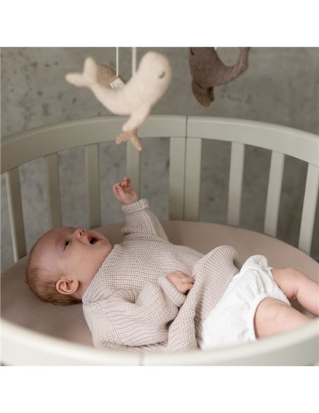 Waldin Owalne Łóżeczko 7w1 z materacem