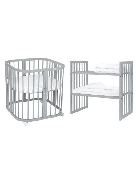 Waldin Owalne Łóżeczko 7w1 z materacem