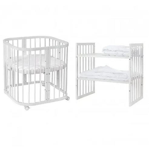 Waldin Owalne Łóżeczko 7w1 z materacem