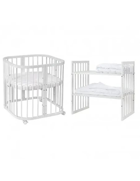 Waldin Owalne Łóżeczko 7w1 z materacem