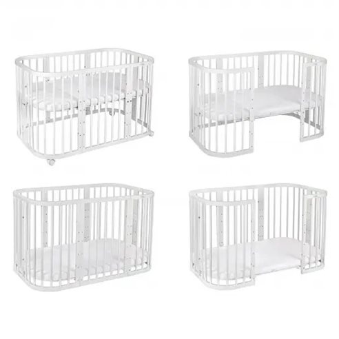 Waldin Owalne Łóżeczko 7w1 z materacem