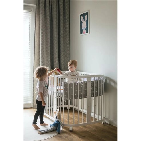 Waldin Owalne Łóżeczko 7w1 z materacem