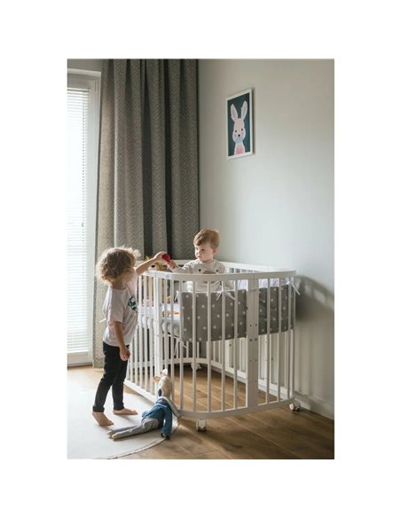 Waldin Owalne Łóżeczko 7w1 z materacem