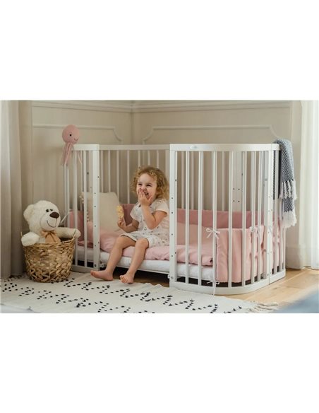 Waldin Owalne Łóżeczko 7w1 z materacem