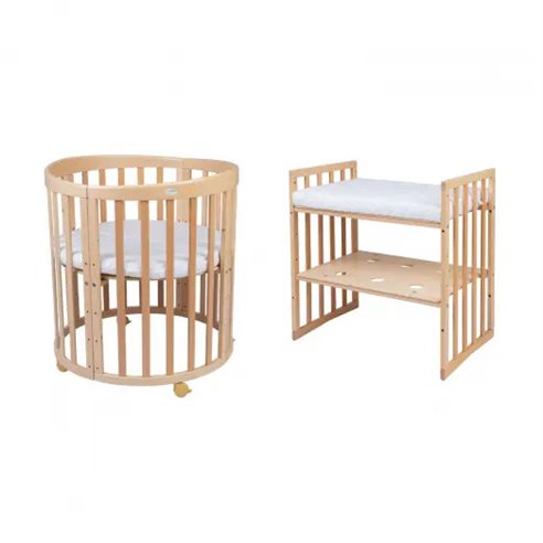 Waldin Owalne Łóżeczko 7w1 z materacem