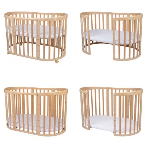 Waldin Owalne Łóżeczko 7w1 z materacem